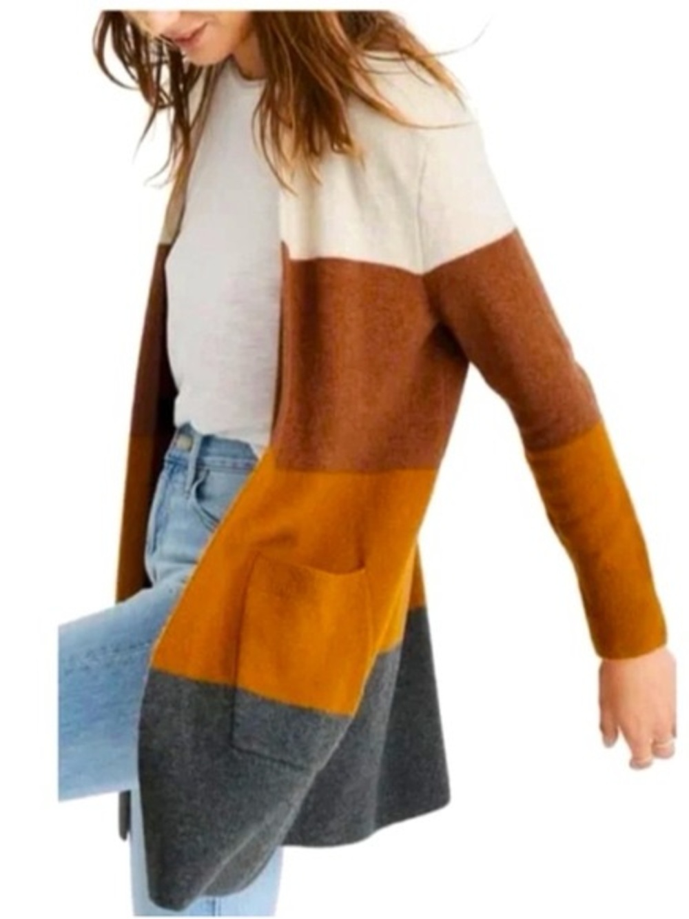 Madewell Kent Colorblock Open Cardigan‎ Small